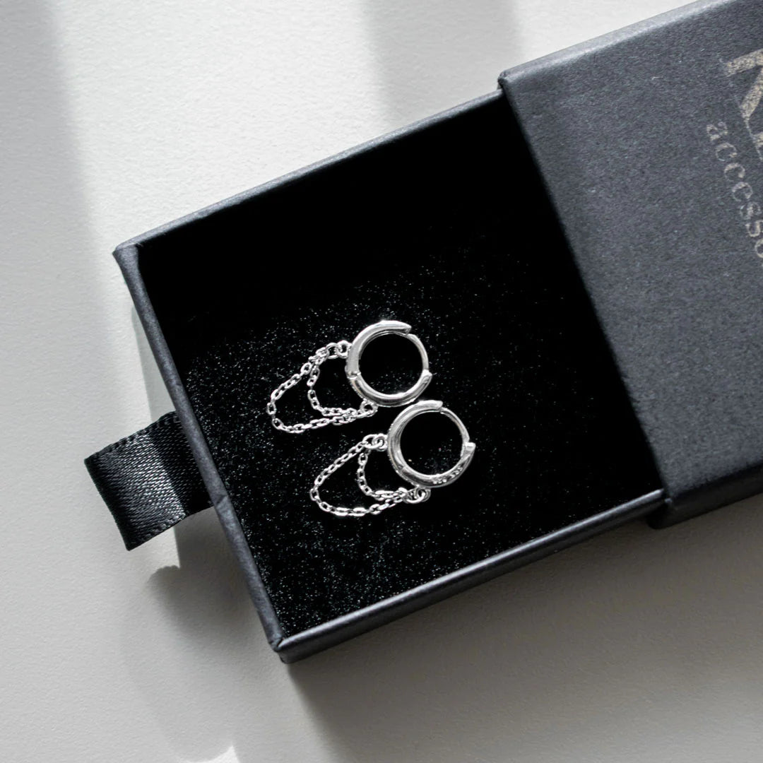 KRASÁ - Chained Hoop Earrings