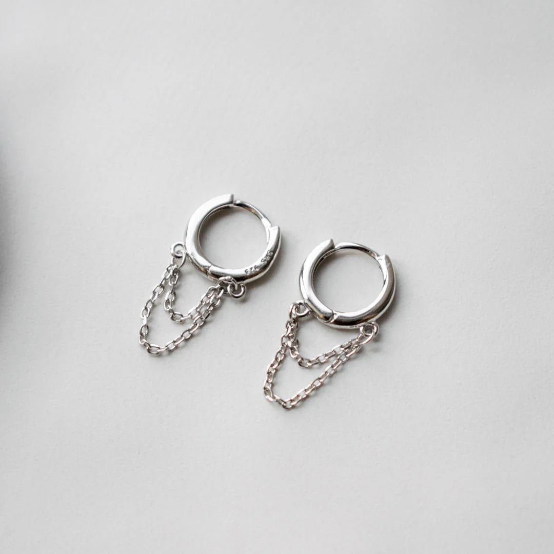 KRASÁ - Chained Hoop Earrings